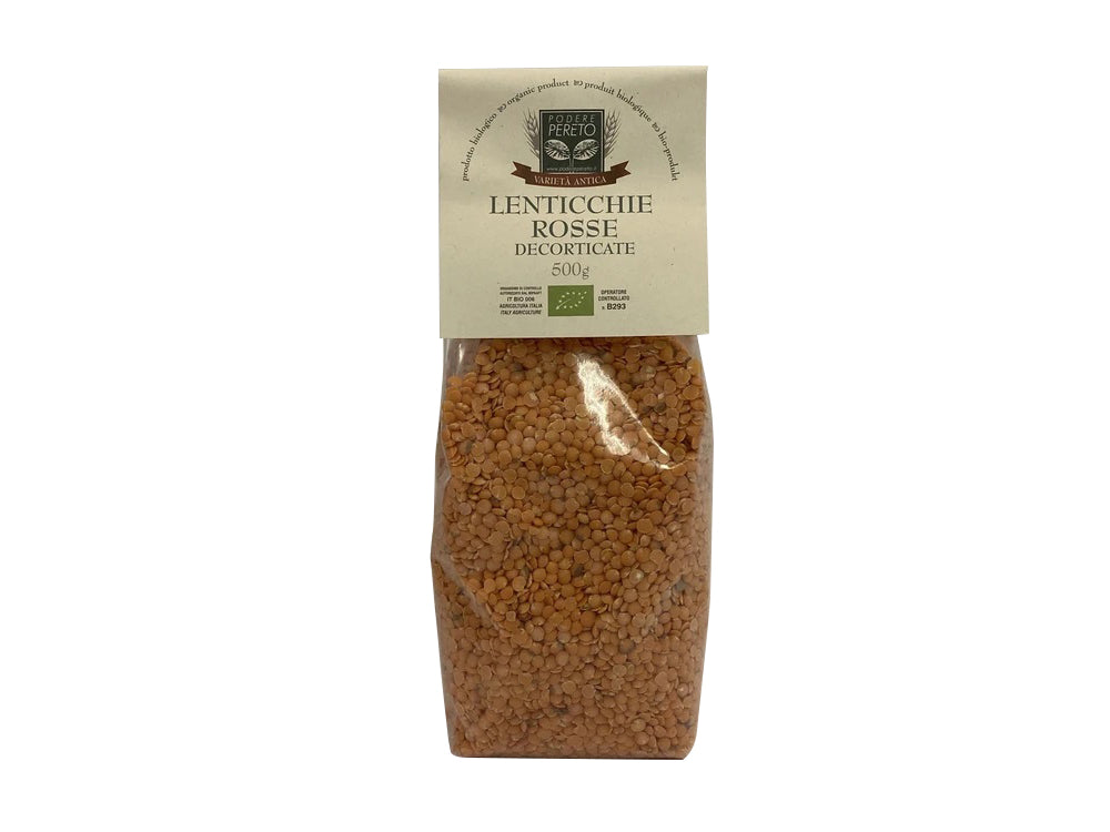 Bio geschälte rote Linsen 500 g - Azienda Agricola Biologica Podereeto