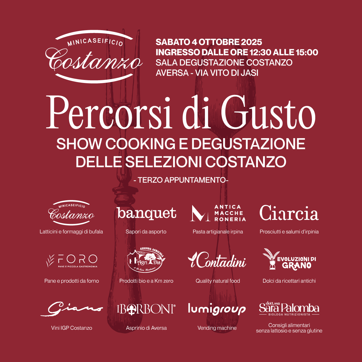 Percorsi di Gusto - Degustazione 4 ottobre 2025 - Aversa