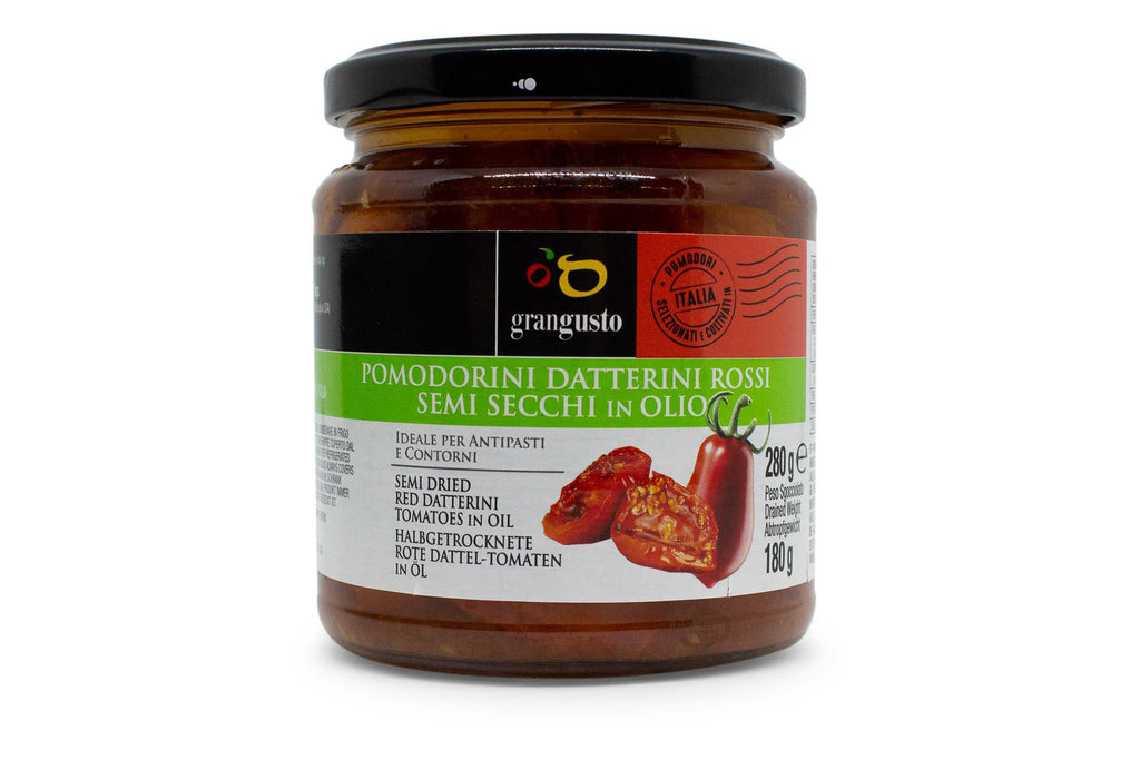 Pomodorini datterini rossi semi secchi in olio da 280 g - Grangusto